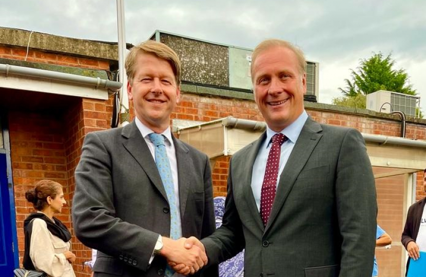 Robin Walker MP congratulating Marc Bayliss on his selection 