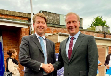 Robin Walker MP congratulating Marc Bayliss on his selection 